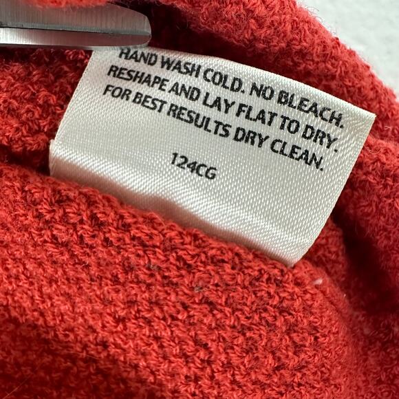 Vintage Eileen Fisher Womens Long Sleeve Italian Yarn Wool Orange Sweater Medium - Picture 11 of 11